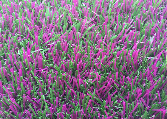 1m Wide 40mm Synthetic Grass Roll Green Curly Yarn Avender Flowers Color