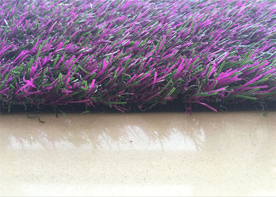 1m Wide 40mm Synthetic Grass Roll Green Curly Yarn Avender Flowers Color